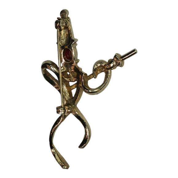 Rare Vintage Marching Band Drum Major Dancing Duet Brooch Pin - Picture 8 of 11